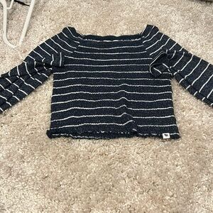 Abercrombie, kids, blue and white striped long sleeve top